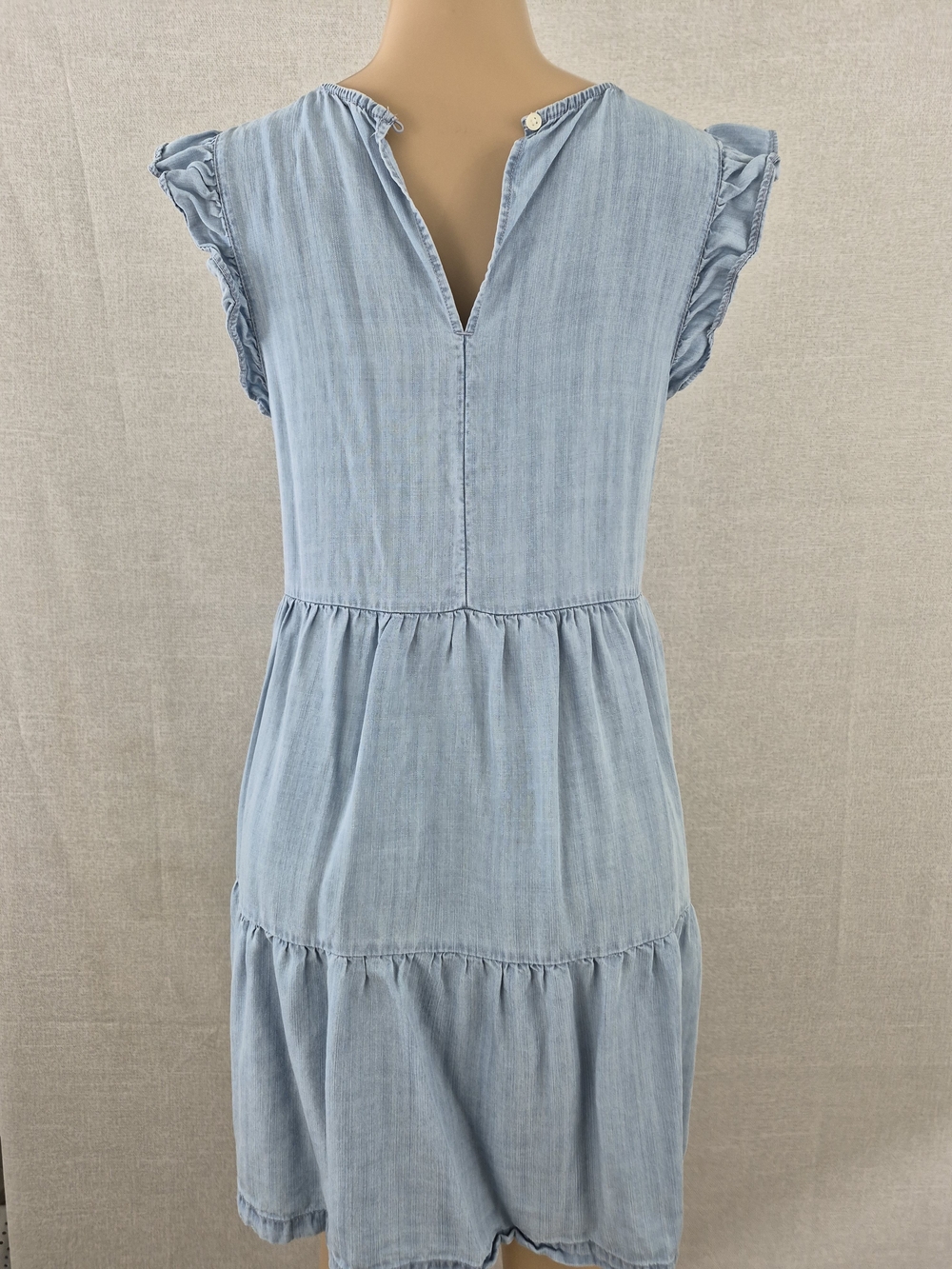 LOFT Light Blue Ruffle Sleeve Midi Dress Size M (SKU 0054) - Picture 6 of 15